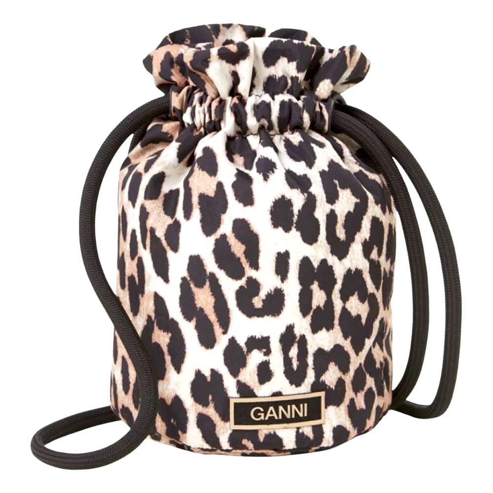 Ganni Leopard Bucket Purse